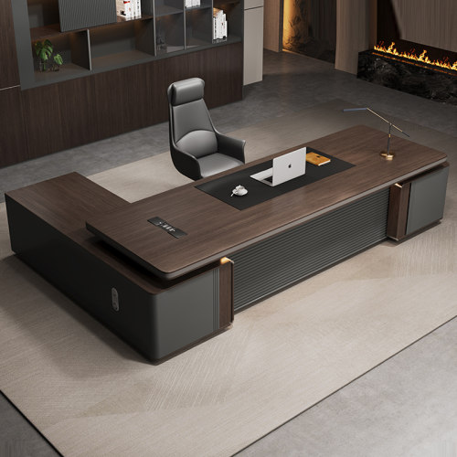 新中式办公桌老板桌椅组合