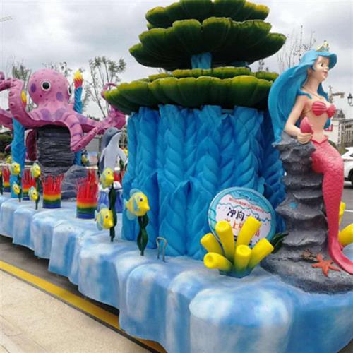 制作巡游花车户外表演大型花车车架底盘公园游览可开动电动花车