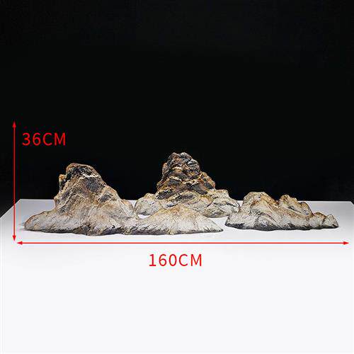 新款透明树脂假山雕塑现代中式装饰摆件酒店会所房地产大堂艺术品