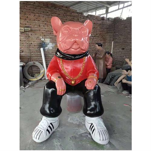 卡通公仔雕塑玻璃钢动物摆件狗狗雕塑室内外动物雕塑美陈系列