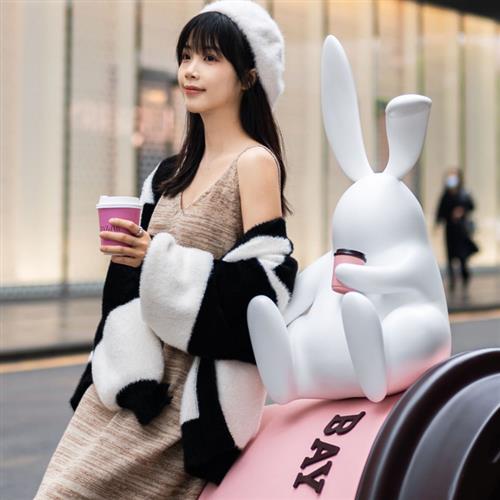 网红咖啡杯玻璃钢雕塑咖啡店门口商场打卡氛围感落地装饰大型摆件