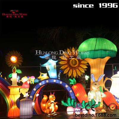 年兔年大型新品创意卡通松鼠彩灯灯会彩车源头工厂摆件美陈.