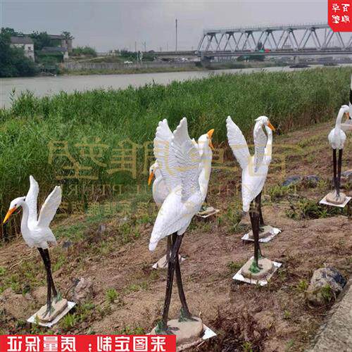 仿真丹顶鹤雕塑铸铜仙鹤户外花园景观水景雕塑动物雕塑