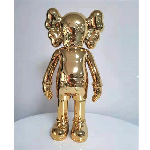 芝麻街卡通公仔玻璃钢雕塑摆件客厅售楼处网红落地暴力熊kaws门神