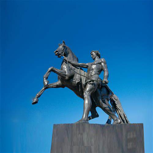 大型玻璃钢仿铜骑马人物雕塑阿波罗战车景观园林广场装饰落地摆件