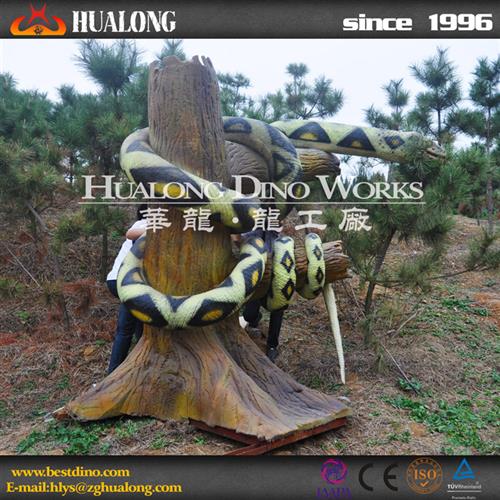 仿真蟒蛇缠树游乐园户外景区装饰美化引流仿真动物模型制作工厂.