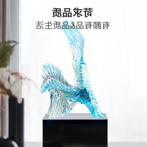 现代酒店家居创意雕塑透明树脂工艺品摆件别墅样板房玄关软装饰品