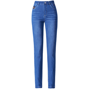 女士牛仔裤女春秋新款小个子九分裤浅色高腰2025新中年妈妈直筒裤