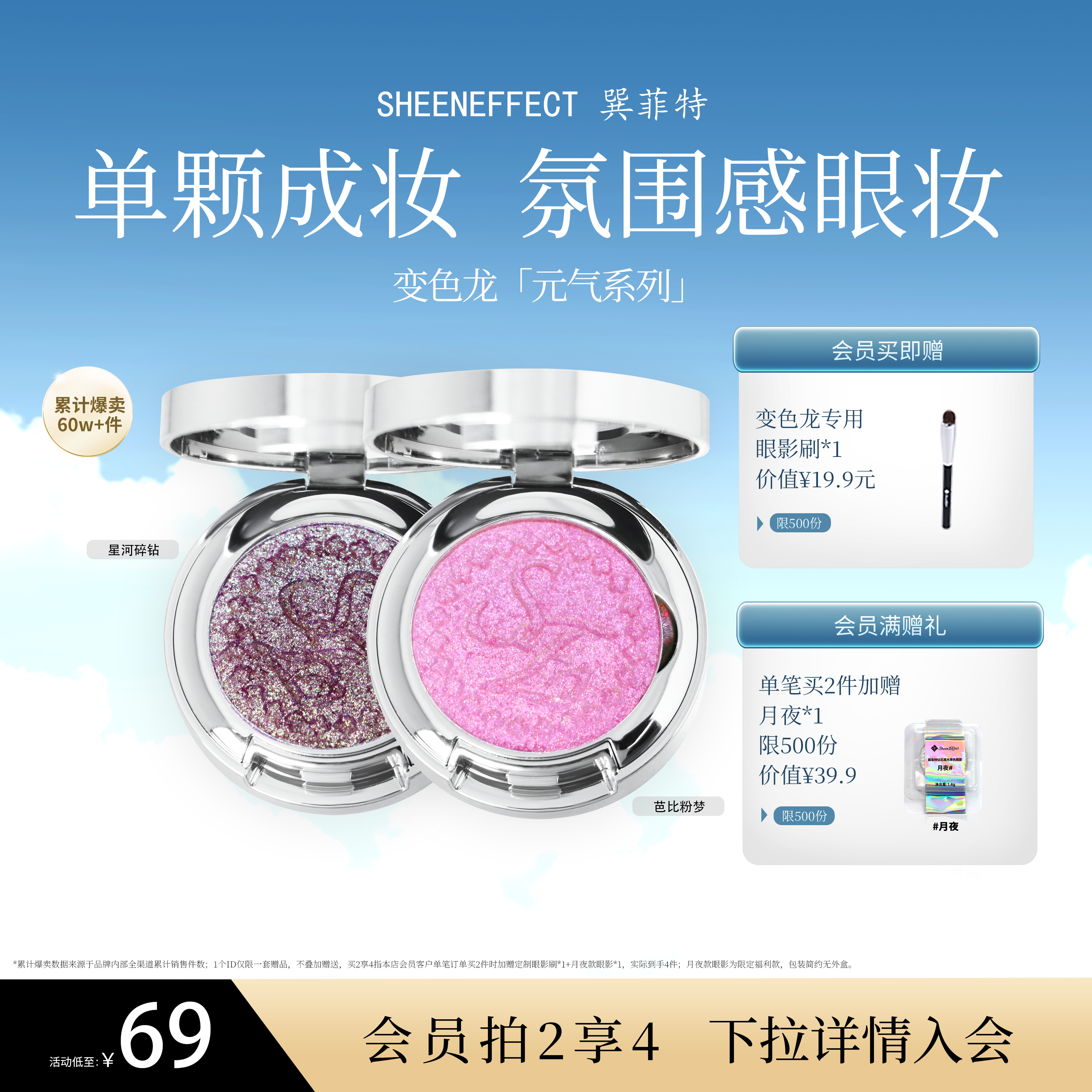 巽菲特變色龍單色眼影高光彩色爆閃細(xì)膩日常淡妝永不落幕元?dú)庀盗?>
                                </a>
                            </div>
                        </div>
                        <!-- Add Pagination -->
                        <div   id=