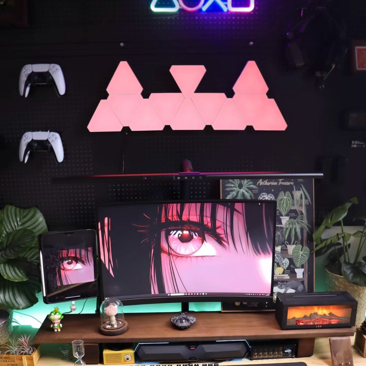 电竞氛围灯智能奇光板背景墙量子灯声控感应遥控六角蜂窝卧室壁灯,家装灯饰光源,氛围灯,淘宝优惠券,粉丝福利购,淘宝优惠卷