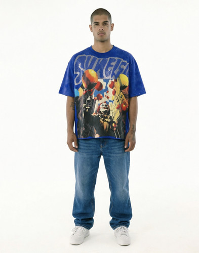 BKYS Synergy F-Terry Cropped T-shirt烫钻小丑气球毛边短袖T恤