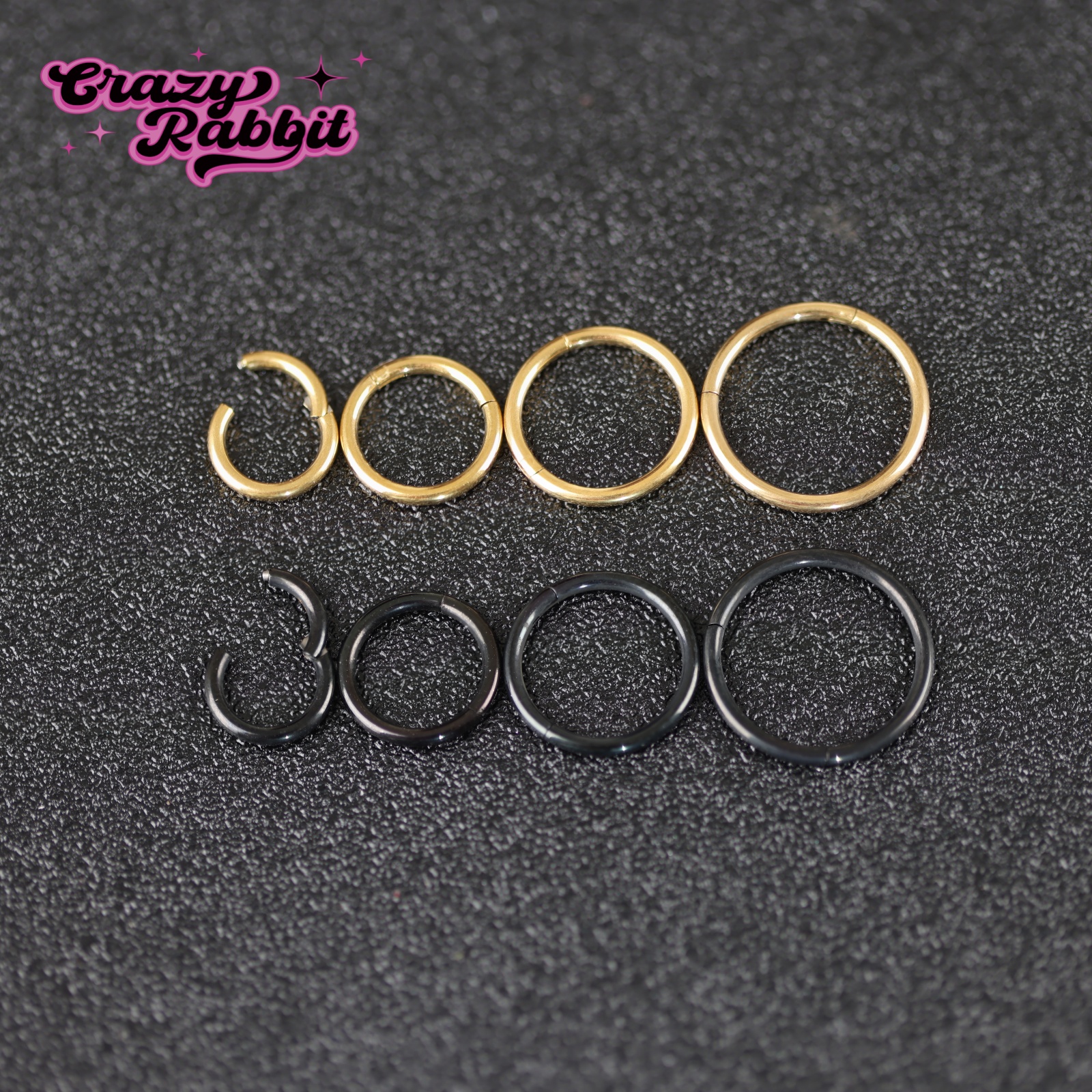 CrazyRabbit F136医用钛合金耳圈素圈耳环小众穿刺鼻环耳骨环唇环