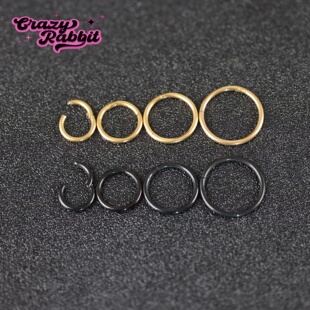 CrazyRabbit F136医用钛合金耳圈素圈耳环小众穿刺鼻环耳骨环唇环