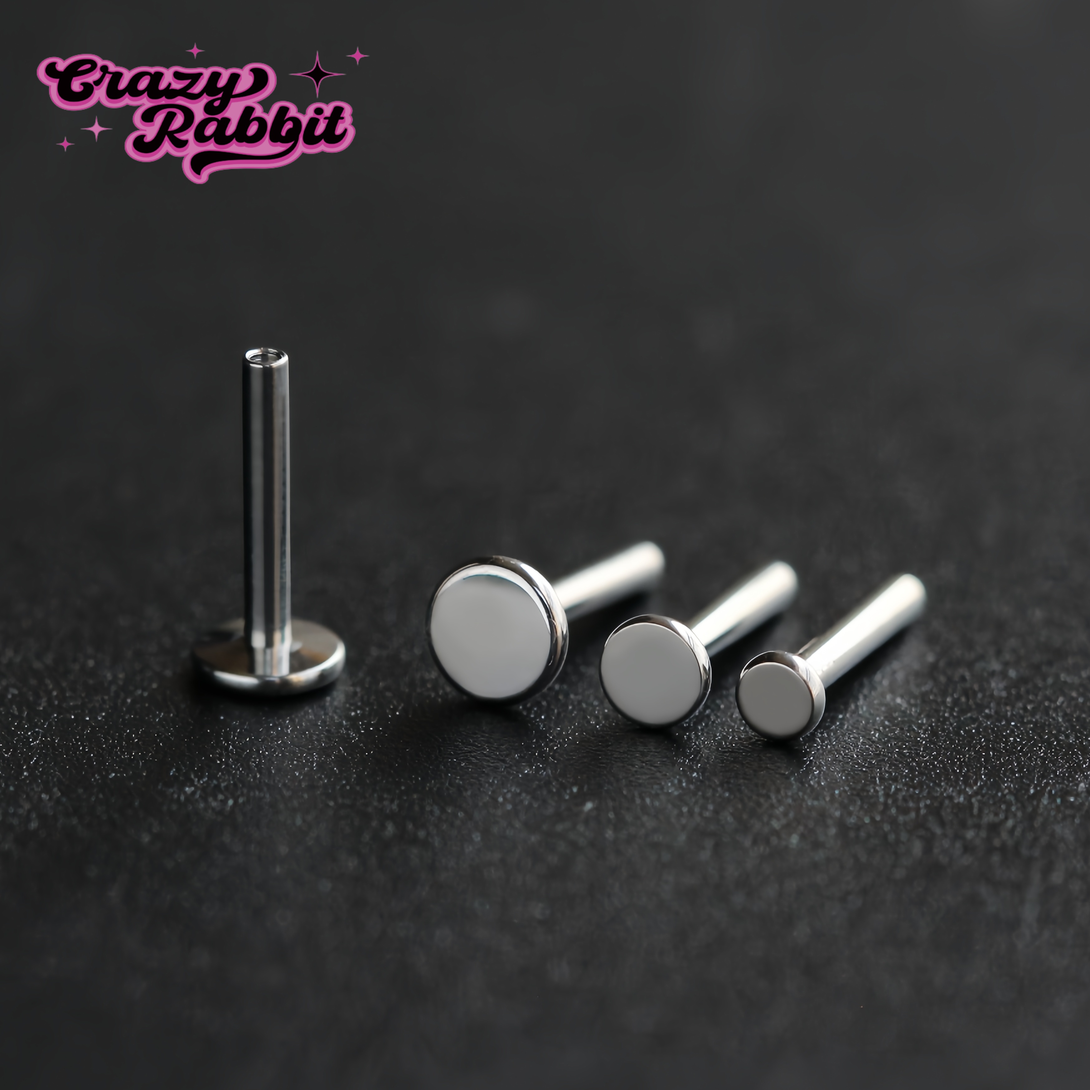 CrazyRabbit钛合金耳钉小底座