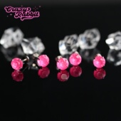 CrazyRabbit 芭比粉华子钛合金耳钉养耳洞耳骨钉耳饰
