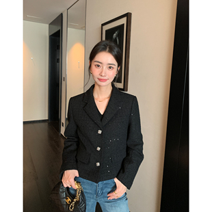 奢美高级感短款 现货7.5折 小香风外套女粗呢气质上衣 Lin Maven