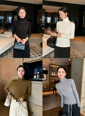 Maven Lin 延续经典 通勤高领长袖针织衫女气质磨毛内搭打底上衣