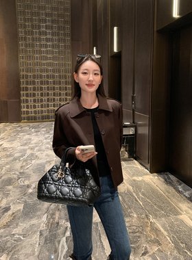 Maven Lin【现货7.5折】英气老钱 高级感翻领夹克女短款风衣外套