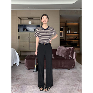 西装 裤 西裤 Lin 休闲显瘦直筒裤 现货7折 经典 Maven 女高腰长裤