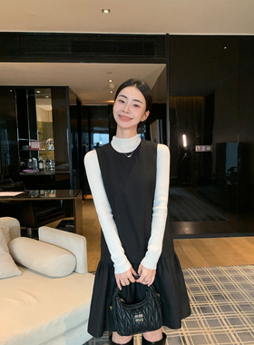 Maven Lin【现货7.5折】MIU系风 气质圆领背心裙花苞裙摆连衣裙