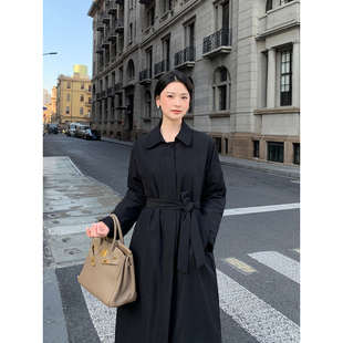 90白鸭绒风衣羽绒服女职场通勤收腰长款 智感极简 外套 Lin Maven