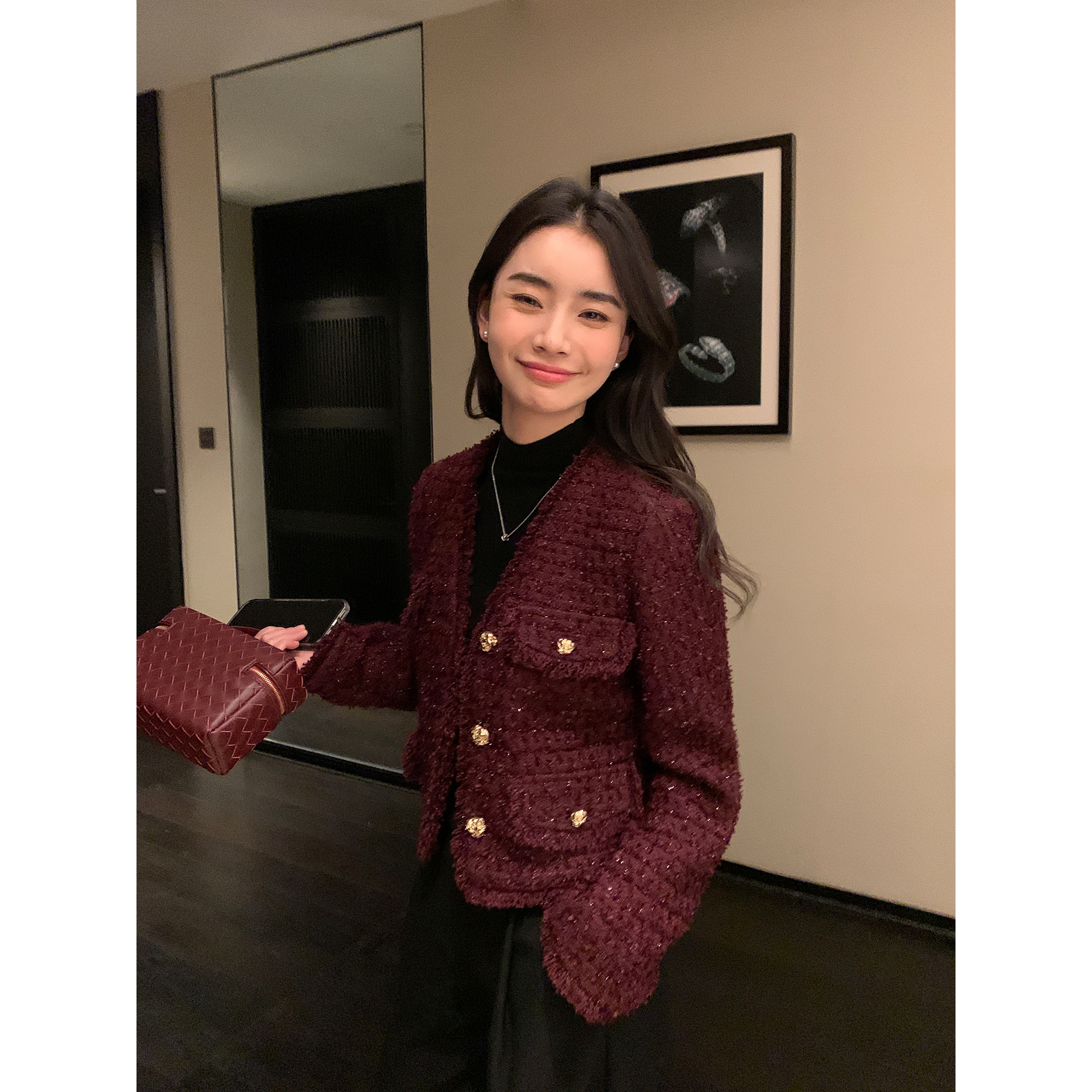 法式小香风毛边设计柔美气质