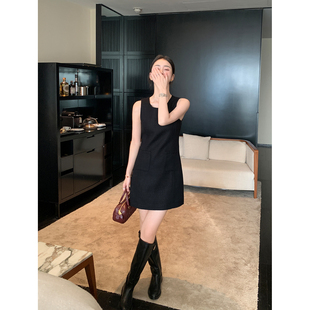 小香风背心裙女气质收腰黑色无袖 Maven 法式 高智奢美 连衣裙 Lin