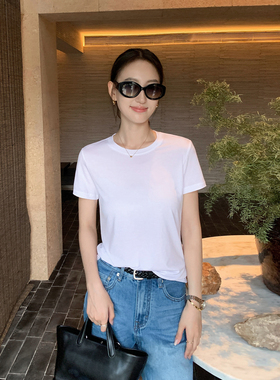 Maven Lin 云朵裸肤感|莱赛尔短袖T恤女透气简约圆领微宽松上衣