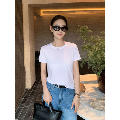 Maven Lin 云朵裸肤感|莱赛尔短袖T恤女透气简约圆领微宽松上衣