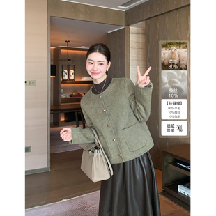 羊毛小香风双面呢外套女高级感短款 重磅质感 毛呢大衣 Lin Maven