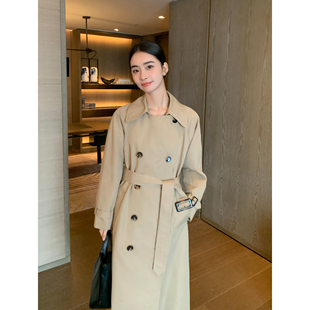 英伦风双排扣中长款 高级感气质风衣外套女秋冬新款 大衣 Lin Maven