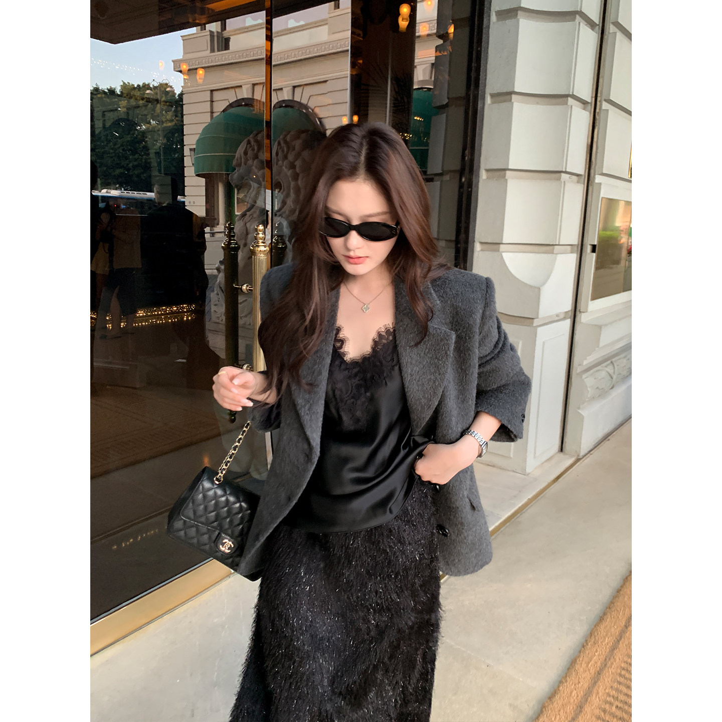 Maven Lin 臻品系列丨重磅羊毛呢子西装外套女轻奢通勤毛呢西服