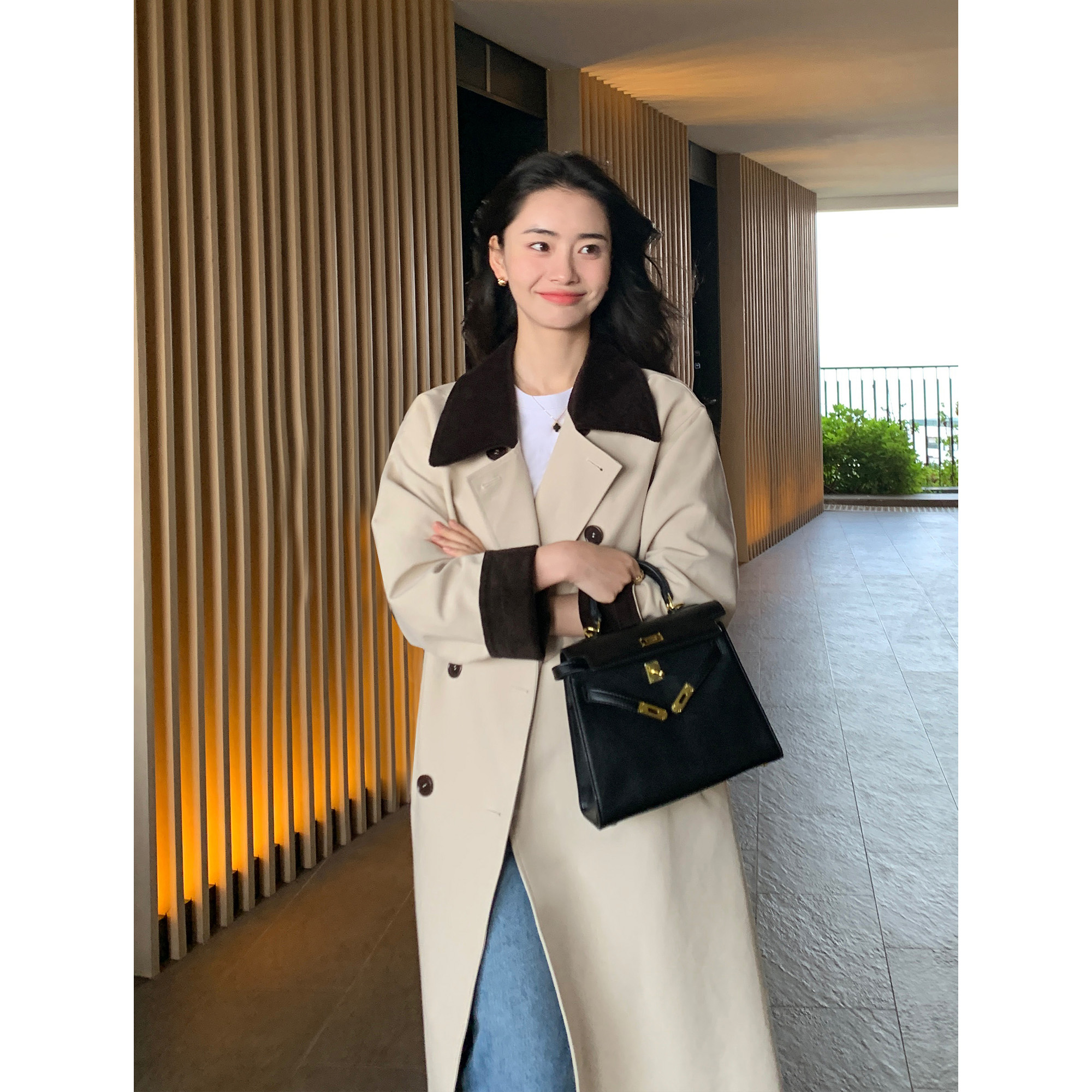 高级感英伦风衣外套女中长款大衣