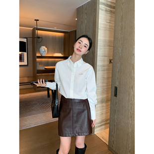 女刺绣基础通勤长袖 Maven 莱赛尔垂感翻领衬衫 矜贵静奢 衬衣 Lin