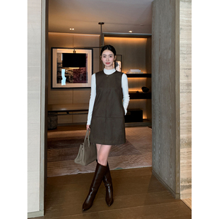 连衣裙女无袖 Maven 柔雾绒面短款 现货7.5折 叠穿背心裙 Lin