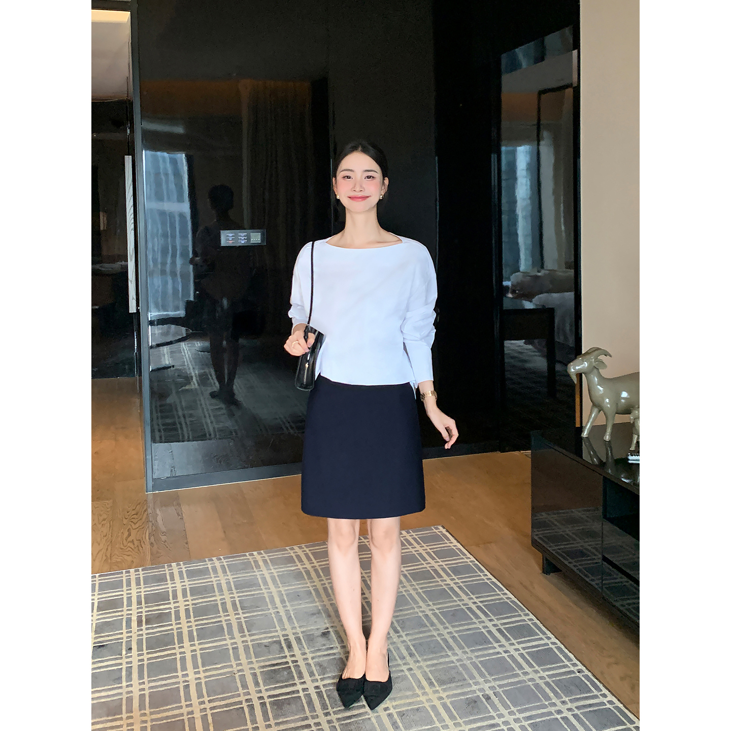 Maven Lin 至简经典 精致西装半身裙女通勤高腰气质a字包臀半裙