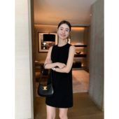 Lin 甄选日本三醋酸背心裙女夏季 法式 Maven 直筒无袖 连衣裙短裙子