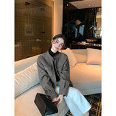 Maven 棉服 千鸟格羊毛立领夹克外套女夹棉毛呢短款 Lin 智感都市