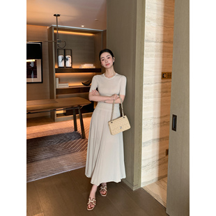 Maven 百褶裙黑色半身裙女高腰设计大摆裙气质a字雪纺长裙 Lin