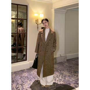 复古经典 现货7折 大衣 高支羊毛呢子中长款 Maven 毛呢西装 Lin