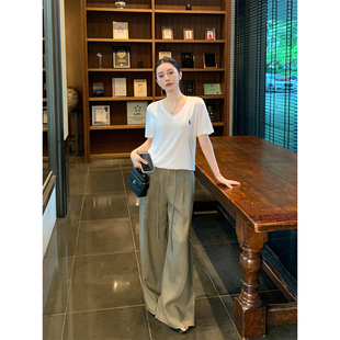 女夏直筒休闲裤 Maven 老钱风松弛宽松阔腿裤 超质感亚麻系列 Lin