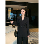 Lin 意式 之礼 Maven 黑色翻领西装 外套女高级感通勤收腰西服上衣