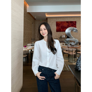 衬衫 Maven 立领长袖 白色法式 女气质衬衣休闲宽松上衣 Lin品质腔调