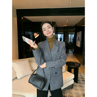 平驳领羊毛西装 Maven 经典 都市雅绅 外套女通勤呢子西服大衣 Lin