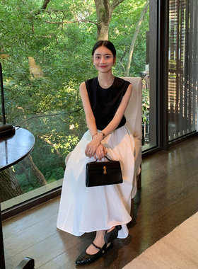 Maven Lin 【现货7.5折】索罗娜凉感无袖白T恤女圆领宽松背心上衣