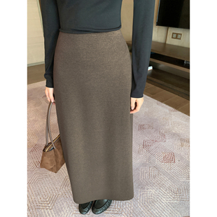 优雅知性 现货7.5折 半身裙女秋冬a字裙显瘦中长裙子 Lin Maven