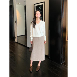 半身裙新款 Maven 羊毛混纺西装 现货7折 高级感气质a字半裙 Lin