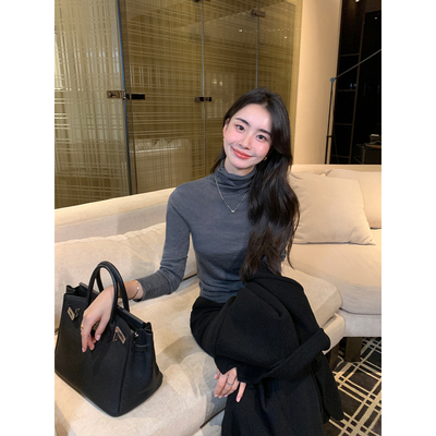 Maven Lin 甄选扬子纱丨100%羊毛高领针织衫女气质修身打底衫上衣
