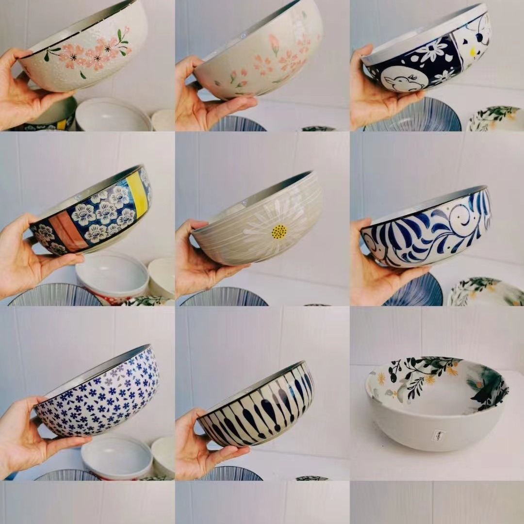 日式库存高温陶瓷碗汤碗创意釉下彩家用饭店陶瓷碗汤碗拉面碗