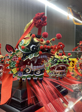 海陆丰麒麟汕尾非遗文创舞狮狮倪祝福送礼办公家居车载手工摆件